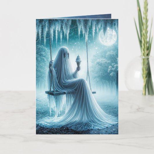 ハロウィン食べ幽霊アンアイスクリームコーン カード (正面)