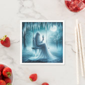 ハロウィン食べ幽霊アンアイスクリームコーン スタンダードカクテルナプキン (インサイチュ)