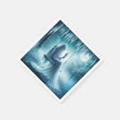 ハロウィン食べ幽霊アンアイスクリームコーン スタンダードカクテルナプキン (角)