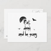 ハロウィン食べ-，飲み物と怖い ポストカード (正面/裏面)