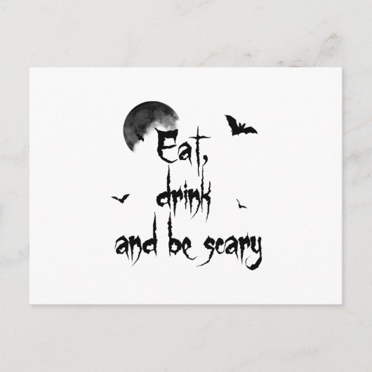 ハロウィン食べ-，飲み物と怖い ポストカード (正面)