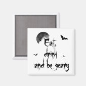 ハロウィン食べ-，飲み物と怖い マグネット (正面/裏面)