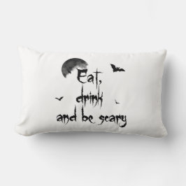 ハロウィン食べ-，飲み物と怖い ランバークッション
