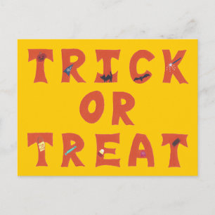 ハロウィン飾のはがきをトリック/処理 ポストカード