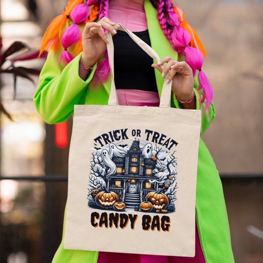 ハロウィン飾の魅惑の家 トートバッグ