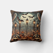 ハロウィン飾をテーマにしたスタイリッシュな家 クッション (裏面)
