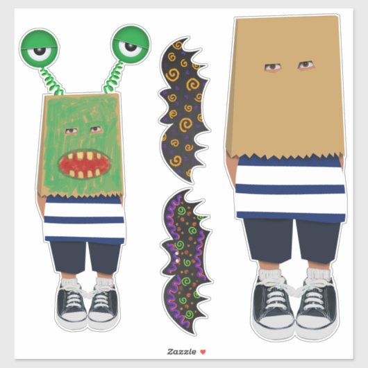 ハロウィン飾キュート用カラーキッズバッグマスク シール (シート)