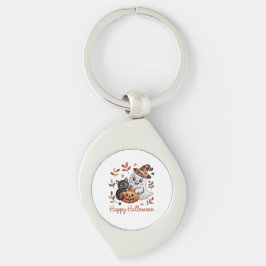 ハロウィン魅力的グリーティングカード – 手書きEmbr キーホルダー