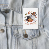 ハロウィン魅力的グリーティングカード – 手書きEmbr 缶バッジ (インサイチュ)