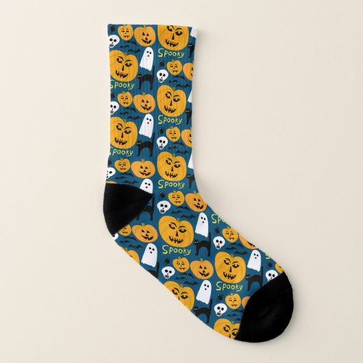 ハロウィン魅力的パンプキンス不気味幽霊 ソックス (左内側)