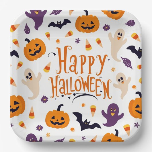 ハロウィン魅力的紙プレート-お祝い! ペーパープレート (正面)