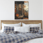 ハロウィン魅力的素朴ファームハウス キャンバスプリント (インサイチュ (寝室))