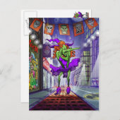 ハロウィン魅力的魔女 ポストカード (正面/裏面)