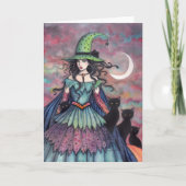 ハロウィン魔女と黒猫 モリー・ハリソン カード (正面)