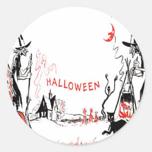 ハロウィン魔女のステッカー ラウンドシール