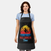 ハロウィン魔女の夕焼けベクター エプロン (着用した状態)