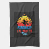 ハロウィン魔女の夕焼けベクター キッチンタオル (縦)