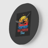 ハロウィン魔女の夕焼けベクター ラージ壁時計 (傾斜)