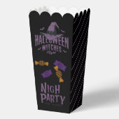 ハロウィン魔女の夜ポップコーンボックス - 紫の魔女 フェイバーボックス (裏面)