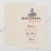 ハロウィン魔女の帽子 誕生日パーティーメニュー シーズンカード (正面/裏面)
