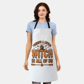 ハロウィン魔女の引用ビンテージ・ベクター・デザイン_1 エプロン (着用した状態)