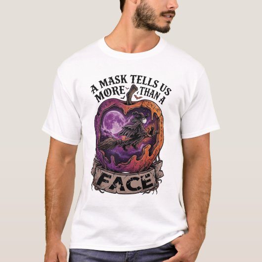 ハロウィン魔女の林檎 マスクは顔以上に語る Tシャツ (正面)