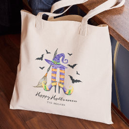 ハロウィン魔女の足と帽子 トートバッグ