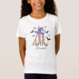 ハロウィン魔女の足と帽子 Tシャツ
