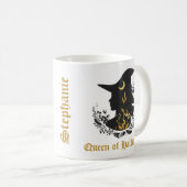 ハロウィン魔女の金色のゴシック女王ネコマグ コーヒーマグカップ (正面右)
