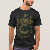 ハロウィン魔女の鍋Tシャツ – キャンディを寄越せ Tシャツ (正面)