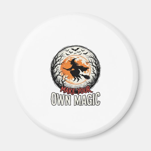 ハロウィン魔女の魔法のビンテージTシャツデザイン_1 マグネット (正面)