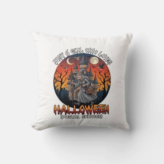 ハロウィン魔女みんなシーンを作るポストマン クッション (正面)