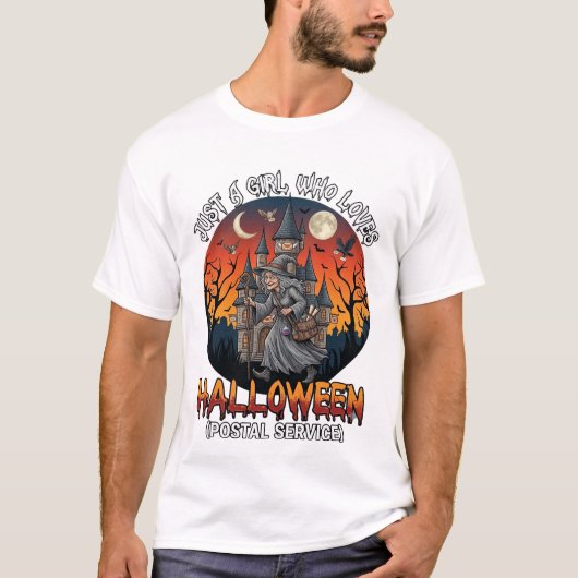 ハロウィン魔女みんなシーンを作るポスト係 Tシャツ (正面)