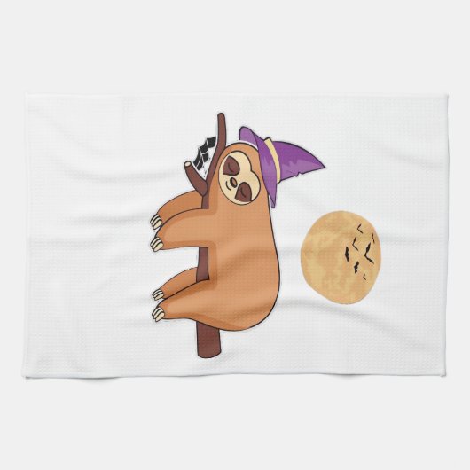 ハロウィン魔女スロースオーバーサイズTシャツ キッチンタオル (横)
