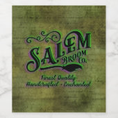 ハロウィン魔女セーレムほうき会社看板 ワインラベル (シングルラベル)