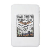 ハロウィン魔女ゾーン ビンテージ墓地コウモリデザイン バスマット (正面縦)