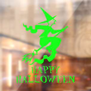 ハロウィン魔女ネオングリーンカスタム文字デコール ウィンドウサイン