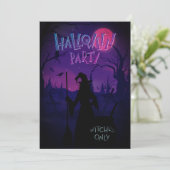ハロウィン魔女パーティーの招待状 招待状 (スタンド正面)