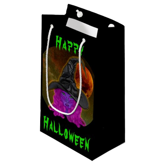 ハロウィン魔女パーティー スモールペーパーバッグ (正面アングル)