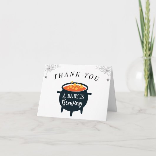 ハロウィン魔女ベビーシャワー感謝祭 サンキューカード (正面)
