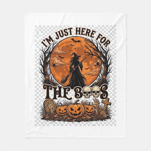 ハロウィン魔女月のかぼちゃ_1 フリースブランケット (正面)