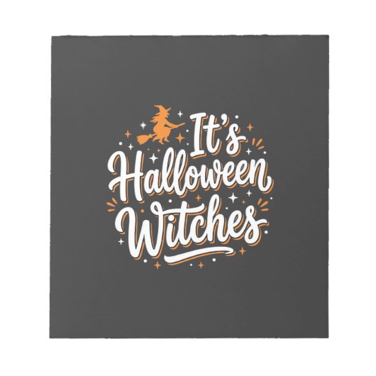 ハロウィン魔女 かわいい魔女の名言デザイン_1 ノートパッド (正面)