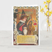 ハロウィン魔女 カード (黄色い花)