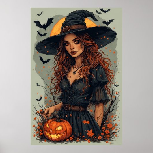 ハロウィン魔女 ポスター (正面)
