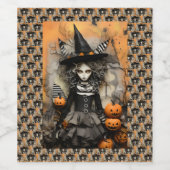 ハロウィン魔女 ワインラベル (シングルラベル)