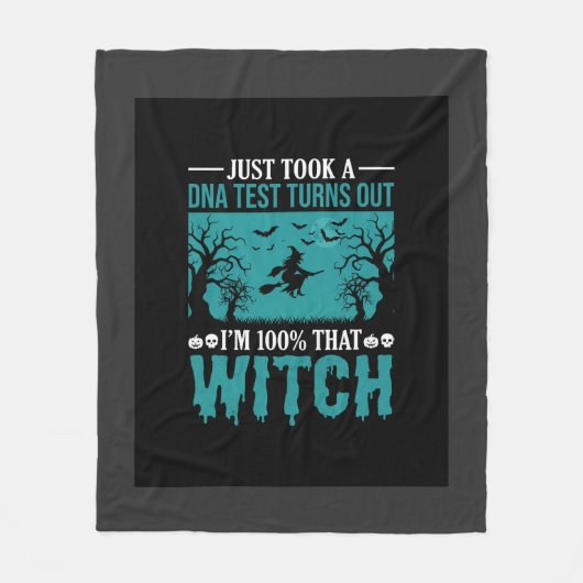 ハロウィン魔女DNAテストデザイン フリースブランケット (正面)