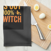 ハロウィン魔女DNA検査面白いデザイン キッチンタオル (四つ折り)