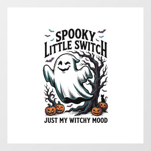 ハロウィン魔女Tシャツビンテージ幽霊ユーモアデザイン_1 ウィンドウサイン