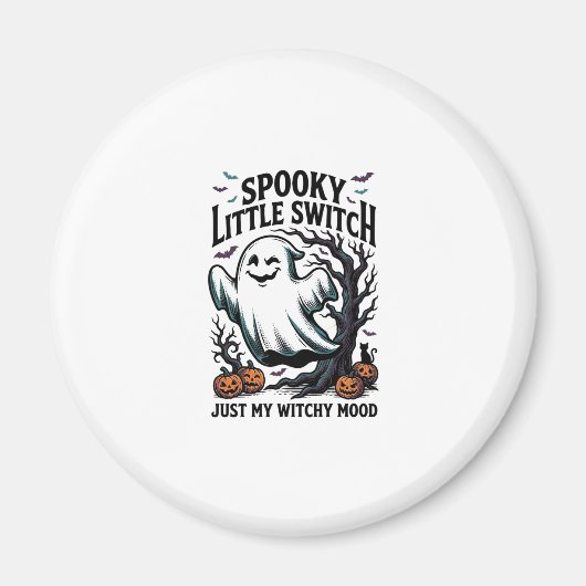 ハロウィン魔女Tシャツビンテージ幽霊ユーモアデザイン_1 マグネット (正面)