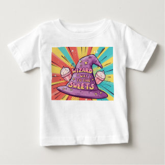 ハロウィン魔法使いのお菓子への道 ベビーTシャツ